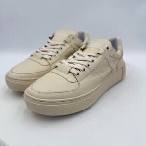 Primury Frank Cream Leather Platform Sneakers Size 41 EU- 8.US